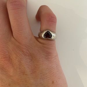 Vintage Natural Garnet Solid 925 silver ring